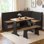 Ensemble de coin-repas coin moderne pour 5 personnes avec rangement caché Deral