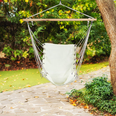 Hammock Chair With Wooden Bar - 37.25" X 33" - Cream