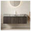 Meuble-lavabo suspendu MURI de 122 cm (48 po) avec comptoir en pierre frittée gris pâle, lavabo en céramique et armoire de rangement en contreplaqué de chêne brun-136063093-136063096