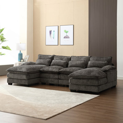 Grand canapé modulaire moderne en U en chenille