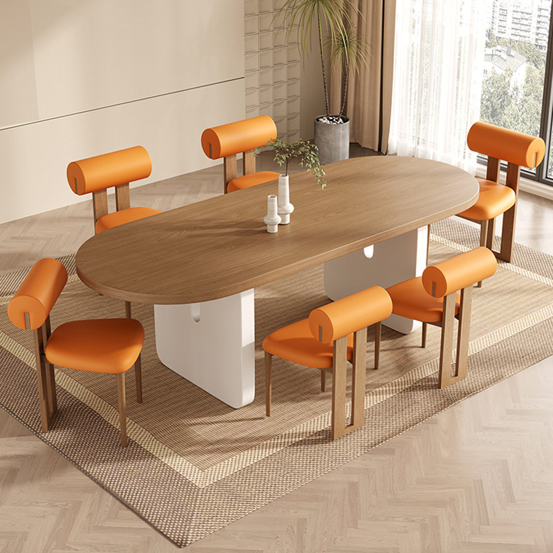 Ensemble de salle à manger Annechien, H 29,53 po x L 86,61 po x l 35,43 po, Blanc, 7