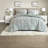 -Piece Queen Bedding Sets, Green Polyester Microfiber Modern Bedroom Set