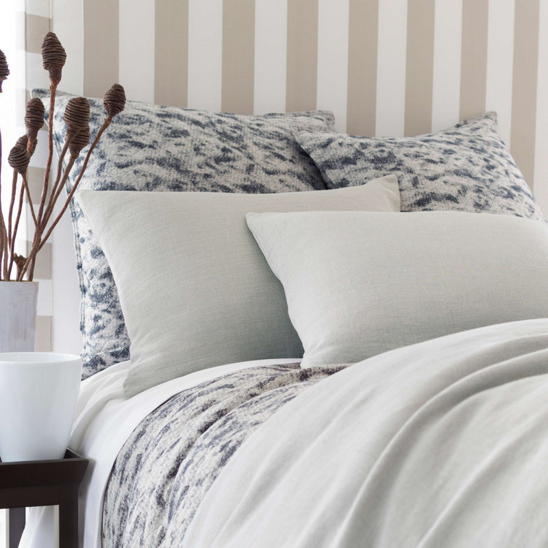 Stone Washed Linen Sham, Standard, Pearl Gray