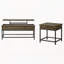 Ensemble de 2 tables basses et tables de bout en chêne brun