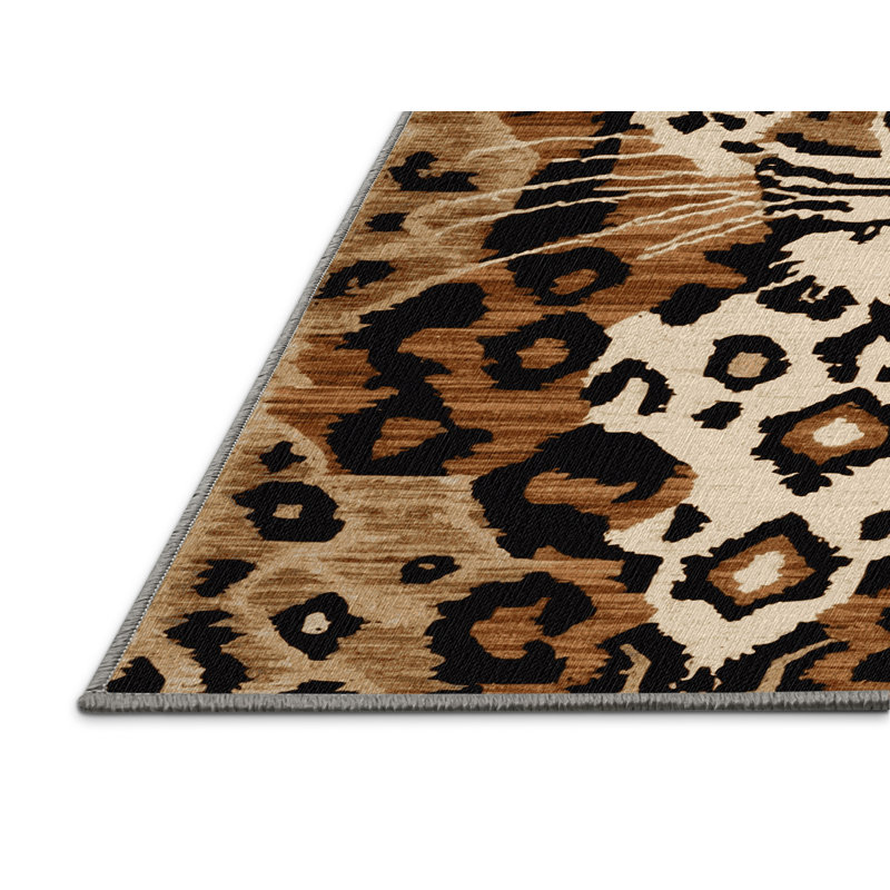 Washable Formosan Clouded Leopard Big Cats Area Rug, Runner 2' x 4'