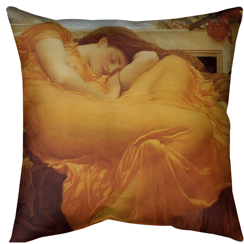 Oreiller de juin flamme, Bourre en polyester, Faux lin