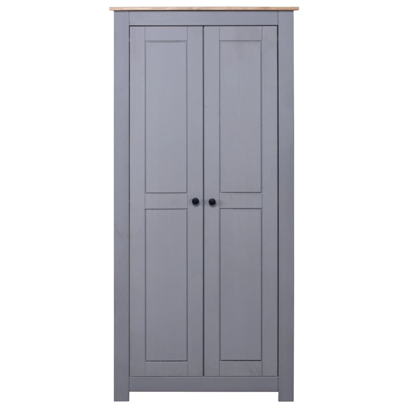 Byron 2 Door Solid Wood Wardrobe, Grey