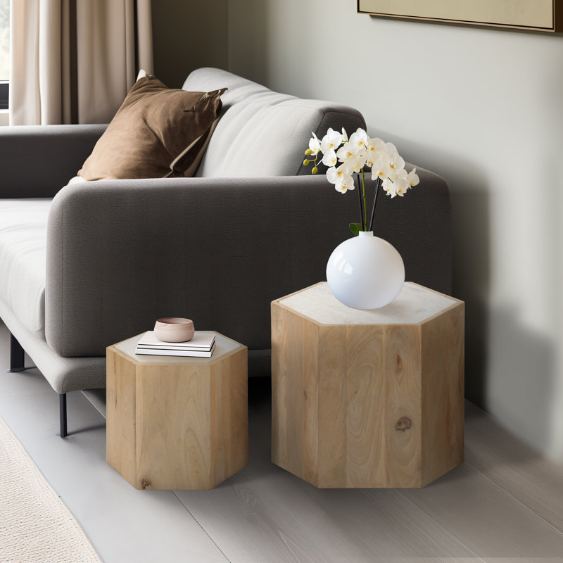 Ace Marble Top Living Room Table Set