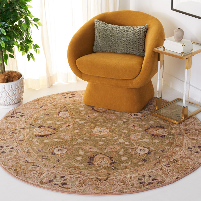 Tingley Hand Tufted Wool Oriental Rug, Round 6'
