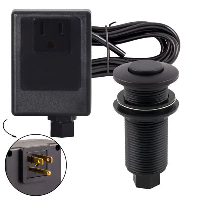 Sink Top Waste Disposal Air Switch and Single Outlet Control Box - Flush Button