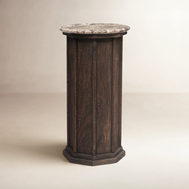 Agatha End Table-Dark Brown Acacia