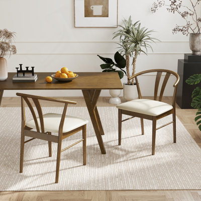 Ensemble de 2 chaises Lavin Wishbone, noyer