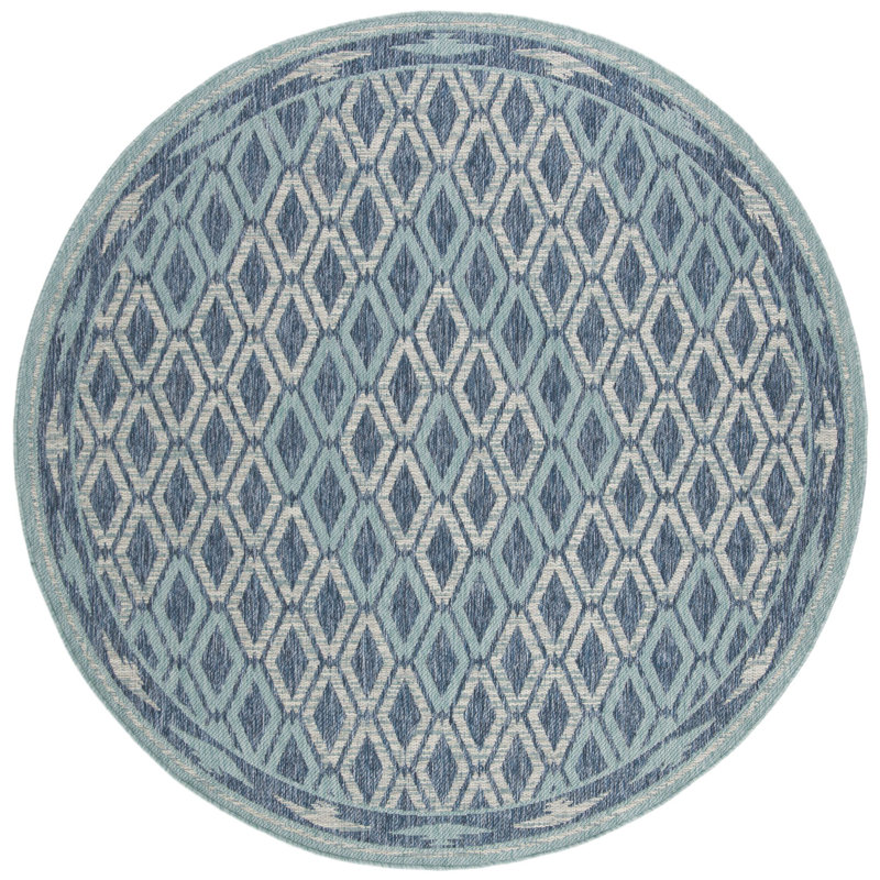 Amarien Performance Geometric Indoor/Outdoor Area Rug, Round 4'