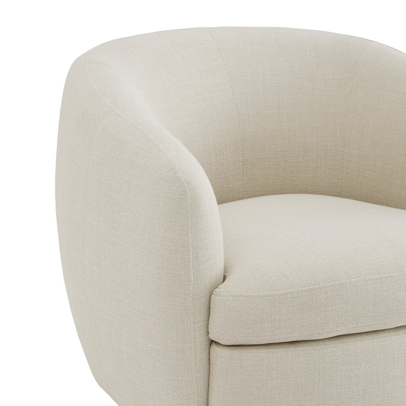 Fauteuil demi-tonneau pivotant rembourré Marcy, Lin Performance Effie