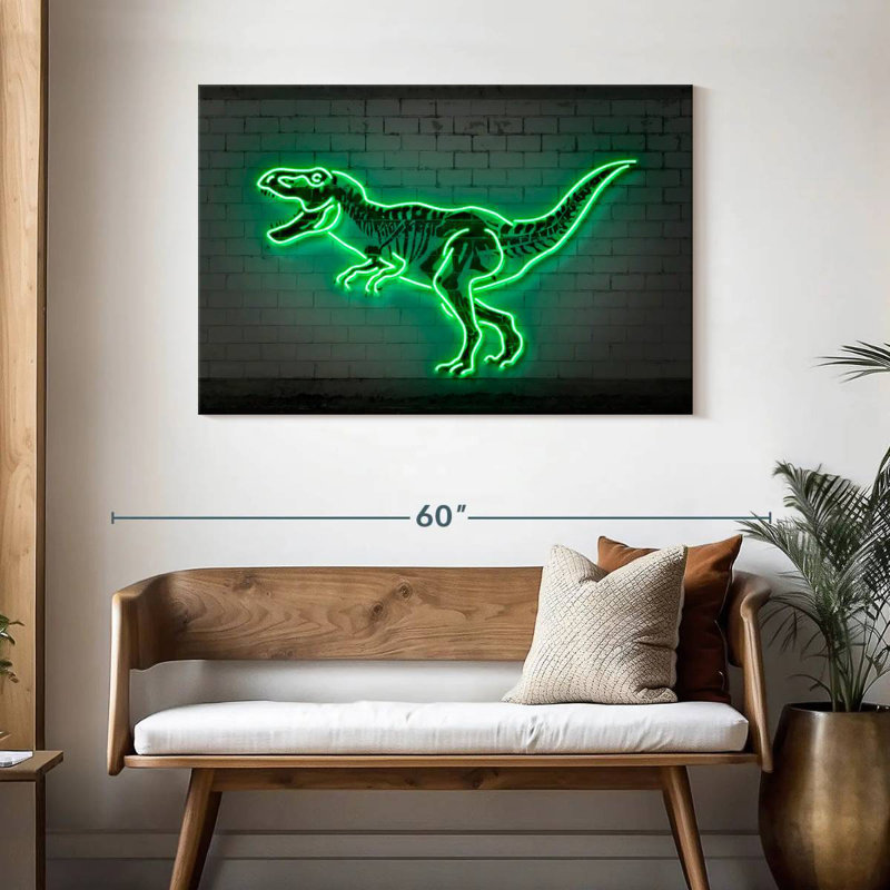 Neon T Rex, 30" H x 45" W