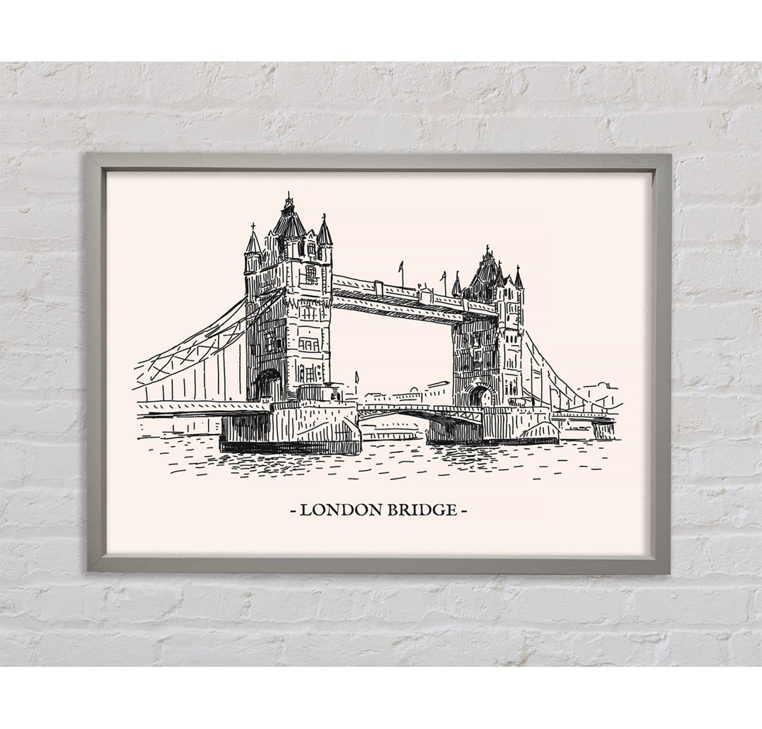 London Bridge Outline - Einzelner Bilderrahmen Kunstdrucke auf Leinwand