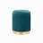 Nesting Pleated Ottoman Set In Gold Metal And Peacock Teal Velvet-1426190621