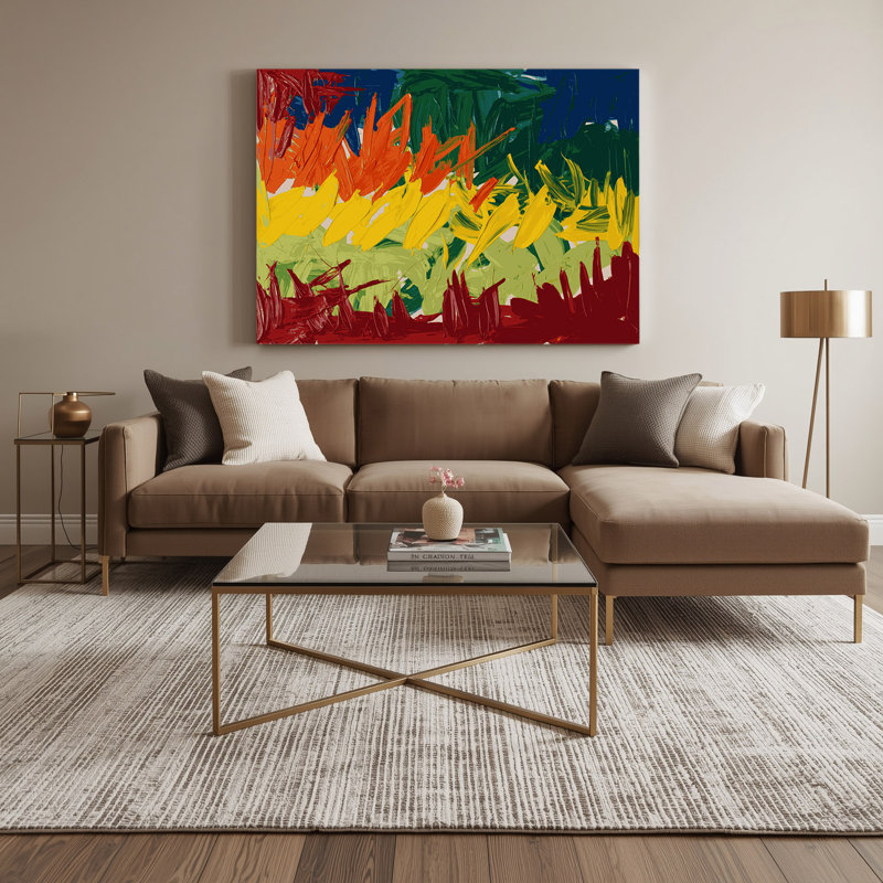 «Neo Expressionism 61», art mural sur toile brune, H 24 po x l 36 po