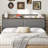 Upholstered Headboard with Charging Station and Open Storage-983392698