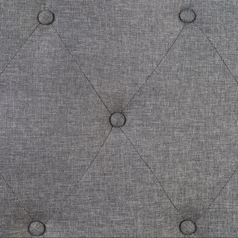 Lit plateforme tapissier capitonné Mavn, gris foncé, Double
