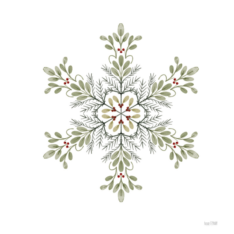 Evergreen Snowflake III, H 12 po x l 12 po