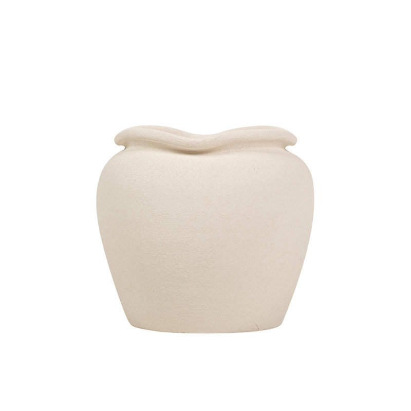 Ceramic Pot, Beige, 28cm H x 31cm W x 31cm D