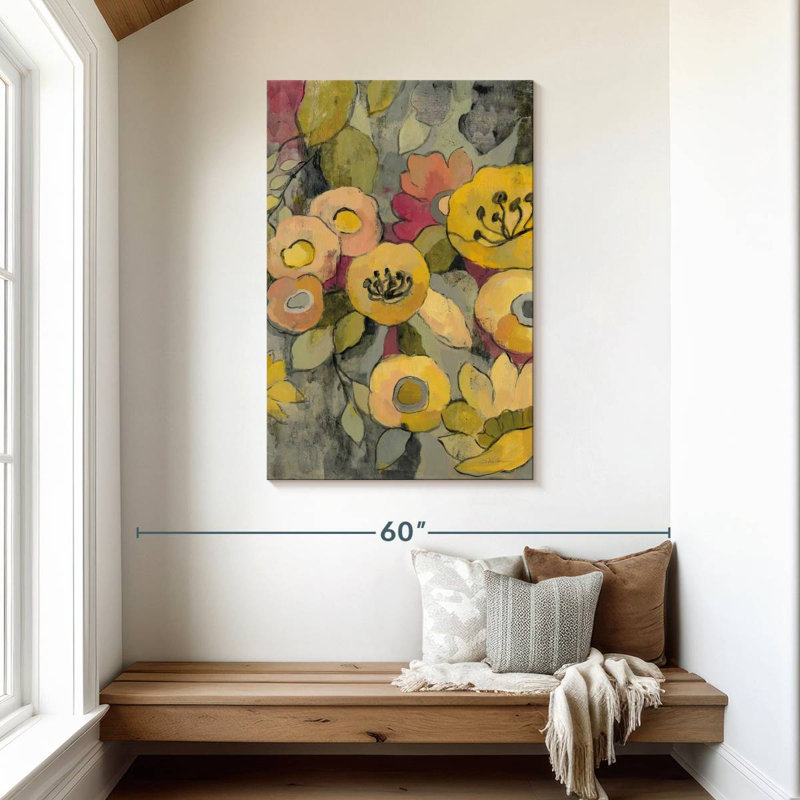 Duo floral jaune Avery II, H 45 po x l 30 po