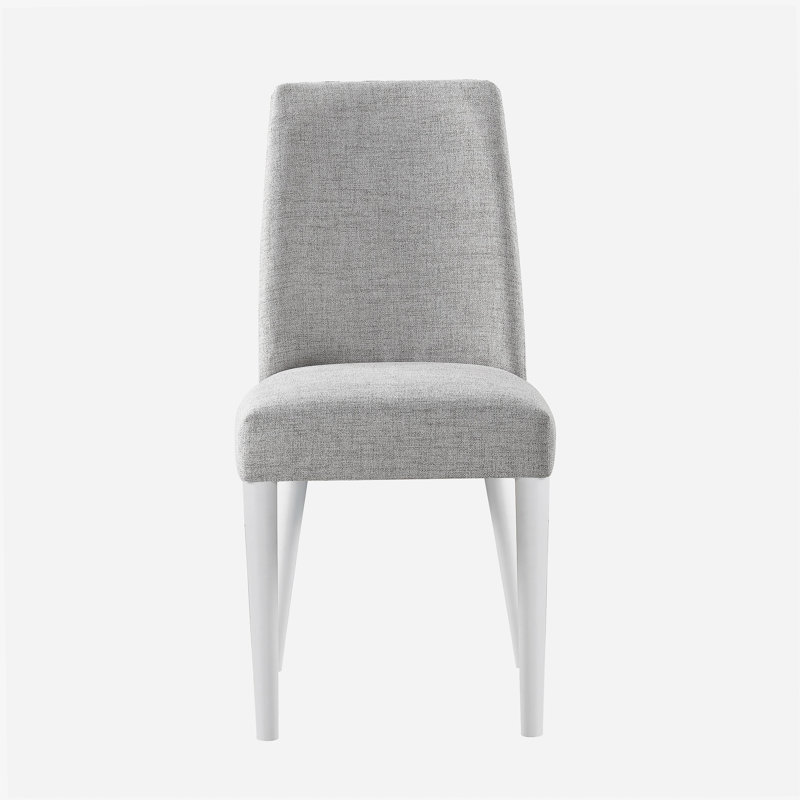 Taylor Chair With White Leg And Grey Fabric
