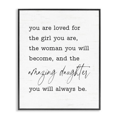 «Amazing Daughter Sentiment», estampe numérique encadrée bh-807