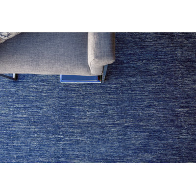 Chelsea Handmade Flatweave Wood Area Rug in Navy