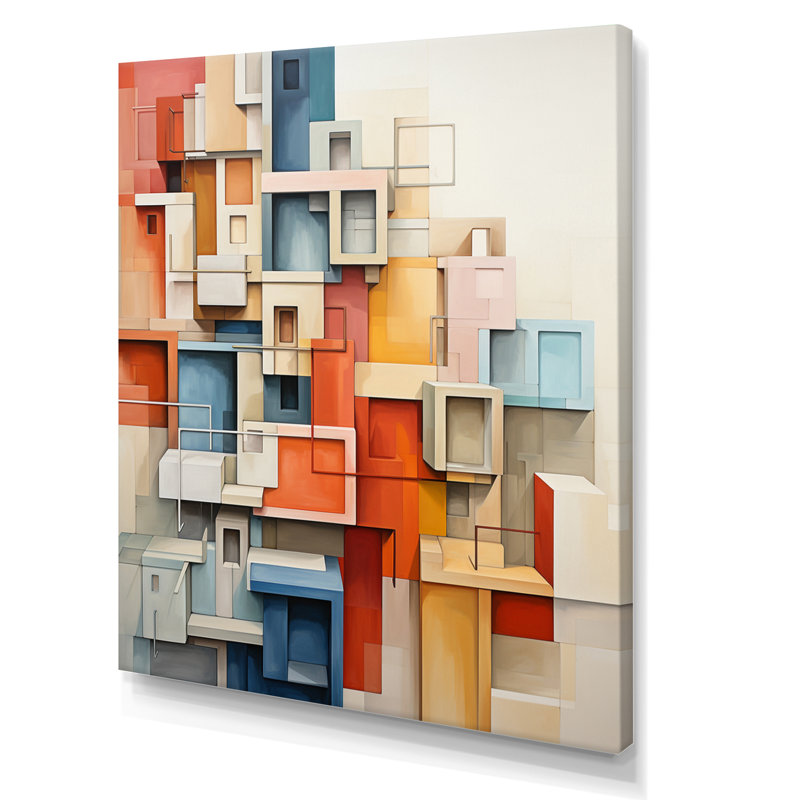 «Jacylyn Constructivism Construit Horizons III», reproduction sur toile, Toile tendue, H 44 po x l 34 po x P 1,5 po