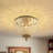 3 - Light Glass Crystal Dome Flush Mount Ceiling Light