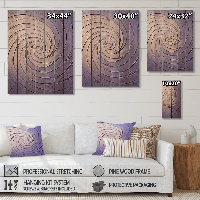Lavande cosmique vortex I - Botanicals, impression sur bois blanc sur bois de pin naturel, H 40 po x l 30 po x P 0,78 po