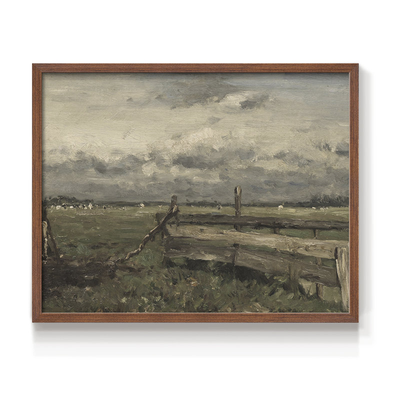 Paysages rétro-CCL-reproduction encadrée, H 22 po x l 28 po, Noyer
