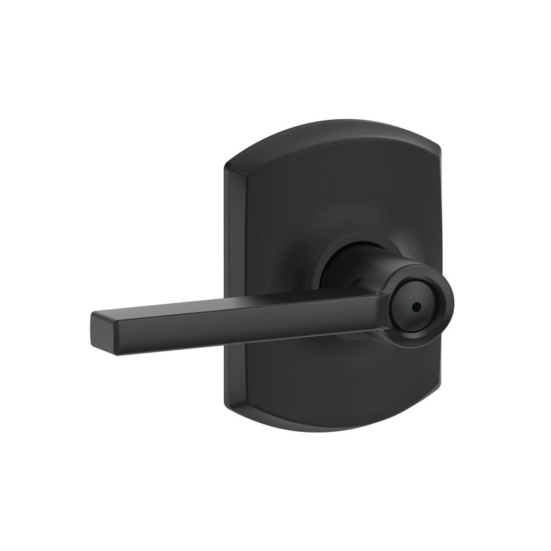 Latitude Privacy Leverset with Greenwich Rosette, Matte Black, Privacy (Bed & Bath)