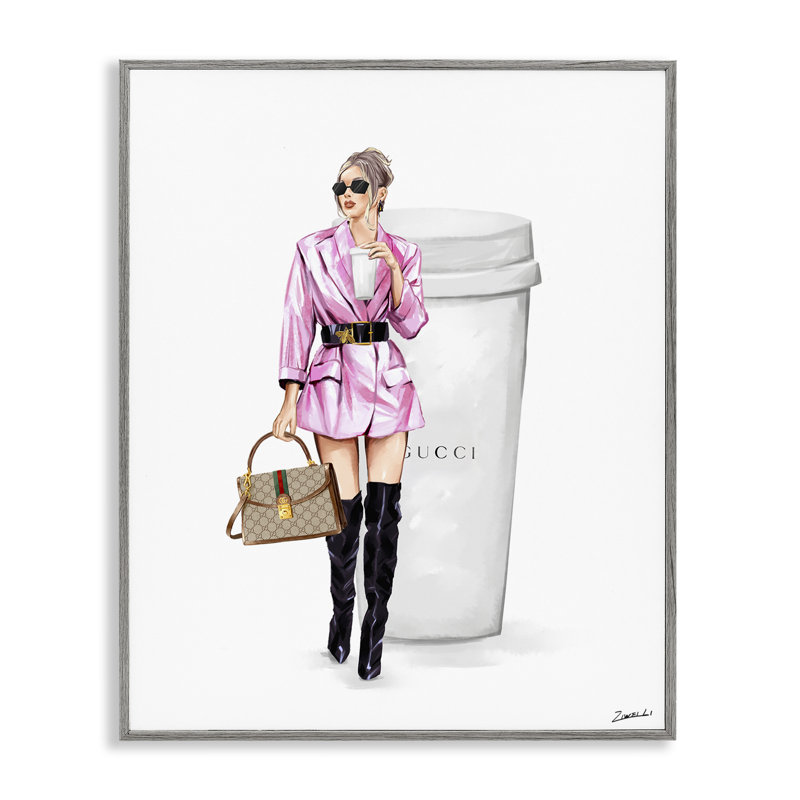 «Glam Woman with Coffee», estampe numérique par Ziwei Li, Estampe numérique Farmhouse, H 20 po x l 16 po