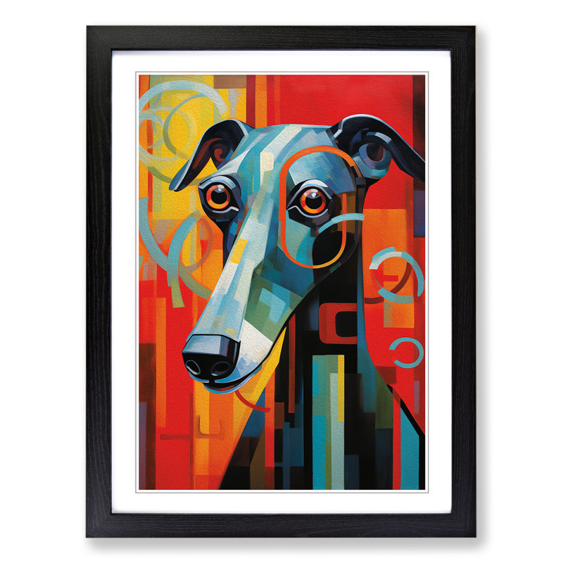 Greyhound Constructivism - Framed Print