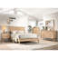 Grand lit de style Mid-Century moderne - finition classique en chêne naturel avec charme