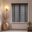 Faux Wood Venetian Blinds with Fabric Tape, Moisture-Resistant Horizontal Slats & Cord Control for Windows