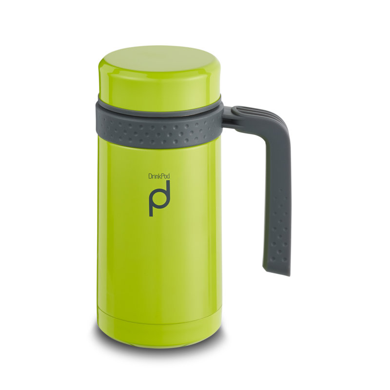Grunwerg Drink Pod Stainless Steel Travel Mug, Green
