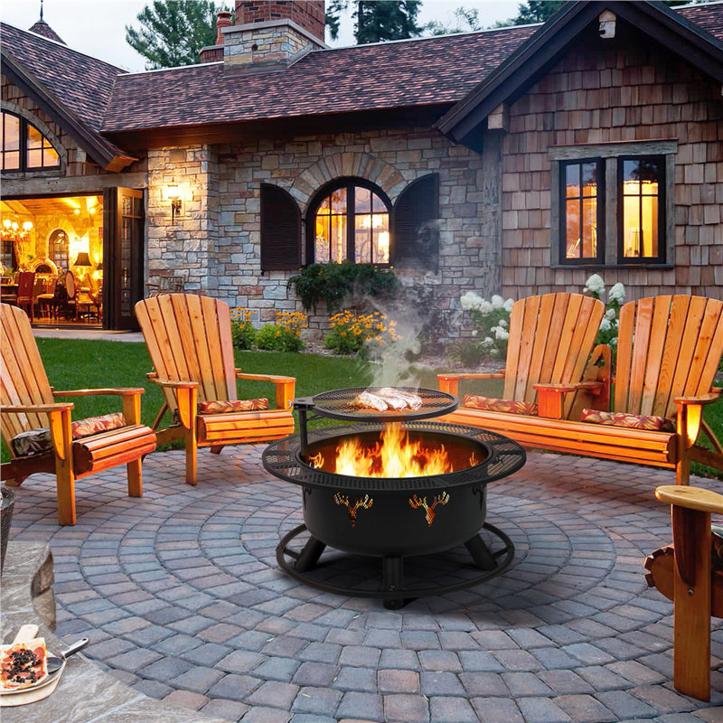 Round Wood Burning Fire Pit