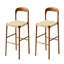 Chaise d'appoint à dossier uni beige et brun noisette (ensemble de 2)-1638347308