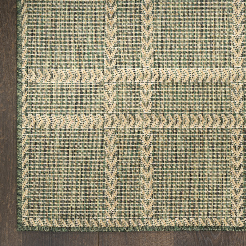 Tapis moderne Manderella, Vert, Tapis de couloir 2 pi x 6 pi