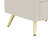 Upholstered Wooden Nightstand With 3 Drawers And Metal Legs&Handles, Bedside Table With Marbling Stickers Worktop - Beige-1786089088