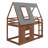 Wood House Bunk Bed With Roof, Ladder And 2 Windows
