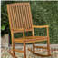 Chaises berçantes d'extérieur en bois d'acacia avec support de 250 lb, chaise berçante lisse pour terrasse de jardin