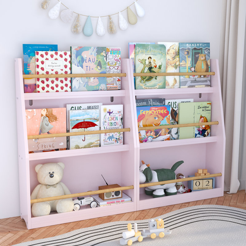 3 Tier Kids Book Shelf,Kids Book Rack, Helps Keep Bedrooms, Playrooms, and Classrooms Organized,Pink, Pink