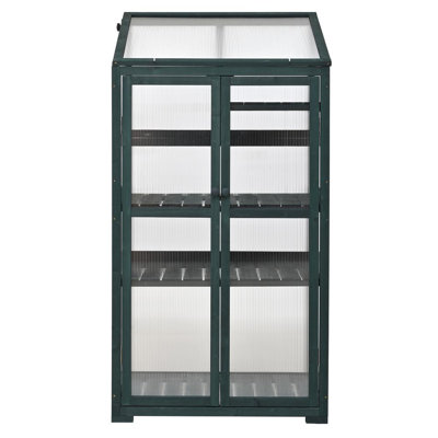 Large Wooden Frame Greenhouse With Wheels And Adjustable Shelves For Outdoor Indoor Use