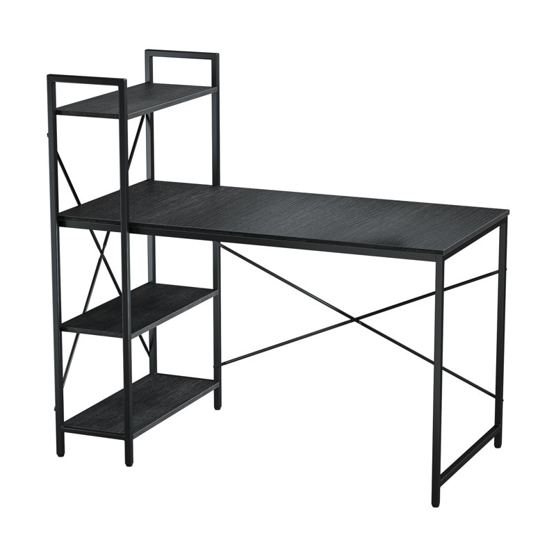 Matias Metal Base Writing Desk, 45.3" H x 47.2" W x 23.6" D, Black