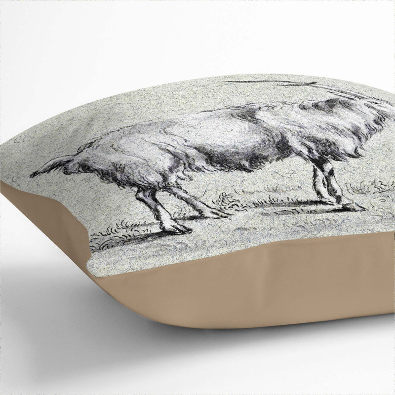 Square Throw Cushion, 40cm H x 40cm W x 15cm D, Stone